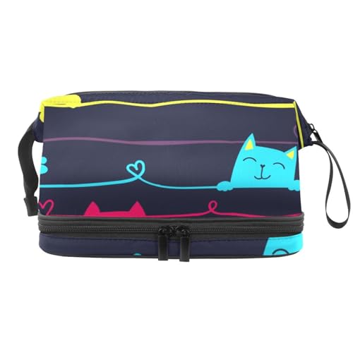 VAPOKF Kosmetiktasche für Damen und Mädchen, Motiv: Kritzelmenmenmenmenmenmen/Sonnenbrillen, Reise-Kulturbeutel, Make-up, praktische Tasche, Organizer-Tasche mit Pinselfach, Mehrfarbig 13, 27x15x14 cm von VAPOKF