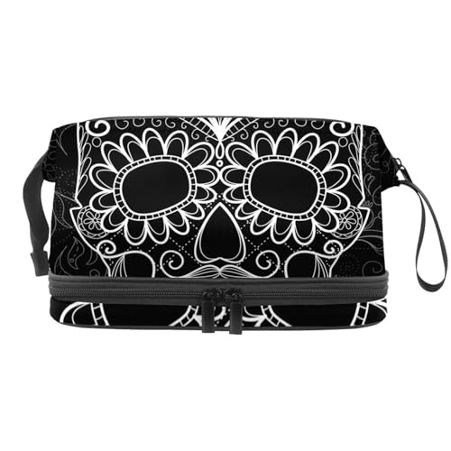 VAPOKF Kosmetiktasche für Damen und Mädchen, Motiv: Kritzelmenmenmenmenmenmen/Sonnenbrillen, Reise-Kulturbeutel, Make-up, praktische Tasche, Organizer-Tasche mit Pinselfach, Mehrfarbig 3, 27x15x14 cm von VAPOKF