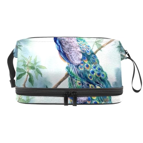 VAPOKF Kosmetiktasche für Damen und Mädchen, weiße Eule, Reise-Kulturbeutel, Make-up, praktische Tasche, Organizer mit Pinselfach, Mehrfarbig 4, 27x15x14 cm/10.6x5.9x5.5 in, Kosmetikkoffer von VAPOKF