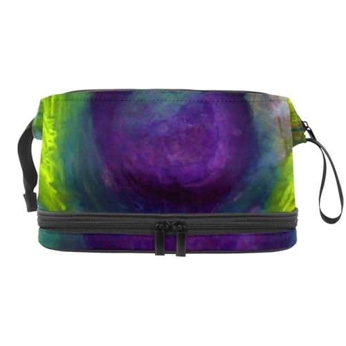 VAPOKF Kosmetiktasche im Retro-Stil mit Totenkopf-Rosen für Damen und Mädchen, Reise-Kulturbeutel, Make-up, praktische Tasche, Organizer mit Pinselfach, Mehrfarbig 12, 27x15x14 cm/10.6x5.9x5.5 in von VAPOKF