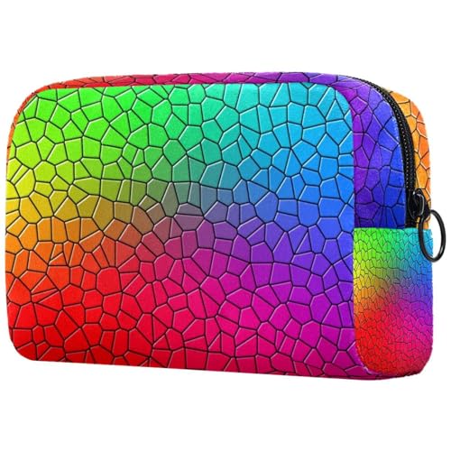 VAPOKF Kosmetiktasche mit Dinosaurier-Muster, für Damen, Reise-Kulturbeutel, groß, Make-up, praktische Tasche mit Reißverschluss, Mehrfarbig 2, 18.5x7.5x13cm/7.3x3x5.1in, Kosmetikkoffer von VAPOKF