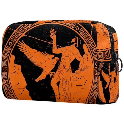 VAPOKF Kosmetiktasche mit Dinosaurier-Muster, für Damen, Reise-Kulturbeutel, groß, Make-up, praktische Tasche mit Reißverschluss, Mehrfarbig 4, 18.5x7.5x13cm/7.3x3x5.1in, Kosmetikkoffer von VAPOKF