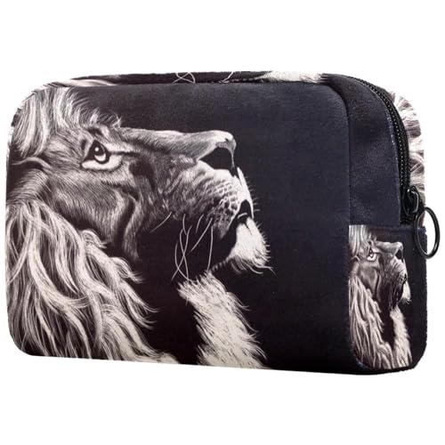 VAPOKF Kosmetiktasche mit Dinosaurier-Muster, für Damen, Reise-Kulturbeutel, groß, Make-up, praktische Tasche mit Reißverschluss, Mehrfarbig 7, 18.5x7.5x13cm/7.3x3x5.1in, Kosmetikkoffer von VAPOKF