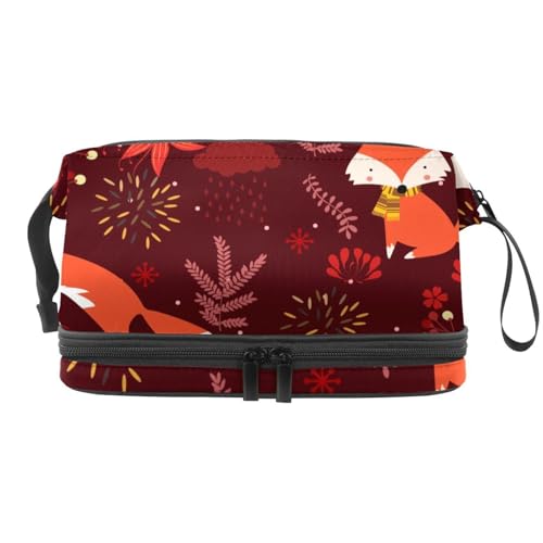 VAPOKF Kosmetiktasche mit Dinosaurier-Muster, für Damen und Mädchen, Reise-Kulturbeutel, Make-up, praktische Tasche, Organizer-Tasche mit Pinselfach, Mehrfarbig 12, 27x15x14 cm/10.6x5.9x5.5 in von VAPOKF