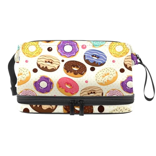 VAPOKF Kosmetiktasche mit Dinosaurier-Muster, für Damen und Mädchen, Reise-Kulturbeutel, Make-up, praktische Tasche, Organizer-Tasche mit Pinselfach, Mehrfarbig 13, 27x15x14 cm/10.6x5.9x5.5 in von VAPOKF