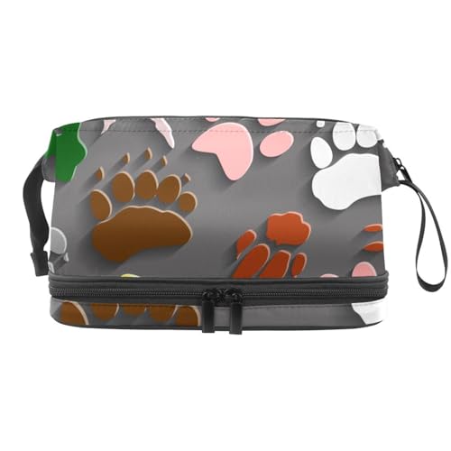 VAPOKF Kosmetiktasche mit Dinosaurier-Muster, für Damen und Mädchen, Reise-Kulturbeutel, Make-up, praktische Tasche, Organizer-Tasche mit Pinselfach, Mehrfarbig 3, 27x15x14 cm/10.6x5.9x5.5 in von VAPOKF