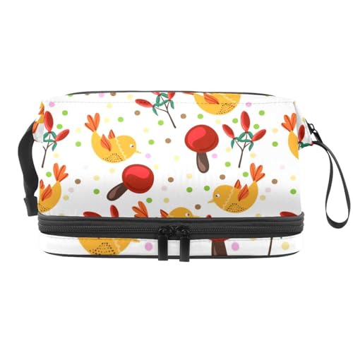 VAPOKF Kosmetiktasche mit Dinosaurier-Muster, für Damen und Mädchen, Reise-Kulturbeutel, Make-up, praktische Tasche, Organizer-Tasche mit Pinselfach, Mehrfarbig 5, 27x15x14 cm/10.6x5.9x5.5 in von VAPOKF