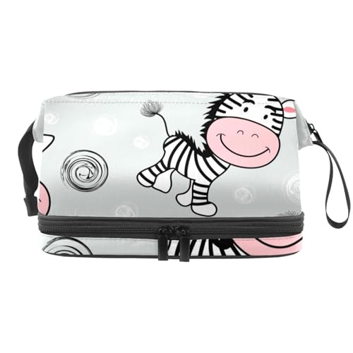 VAPOKF Kosmetiktasche mit Dinosaurier-Muster, für Damen und Mädchen, Reise-Kulturbeutel, Make-up, praktische Tasche, Organizer-Tasche mit Pinselfach, Mehrfarbig 7, 27x15x14 cm/10.6x5.9x5.5 in von VAPOKF