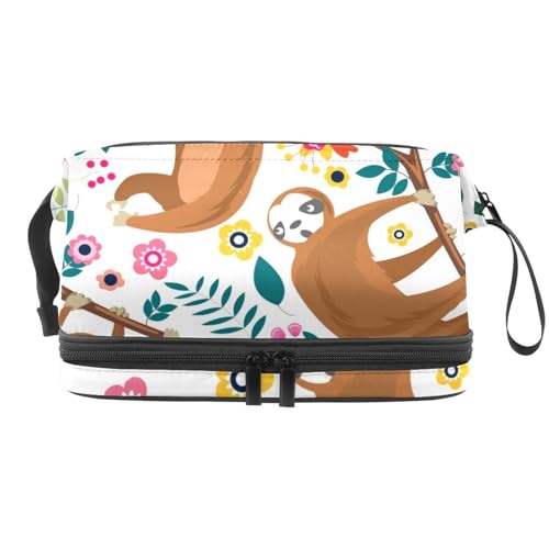 VAPOKF Kosmetiktasche mit Dinosaurier-Muster, für Damen und Mädchen, Reise-Kulturbeutel, Make-up, praktische Tasche, Organizer-Tasche mit Pinselfach, Mehrfarbig 9, 27x15x14 cm/10.6x5.9x5.5 in von VAPOKF