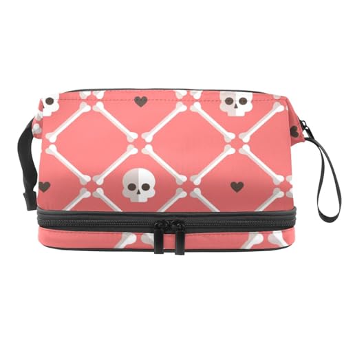 VAPOKF Kosmetiktasche mit Faultier-Musik für Damen und Mädchen, Reise-Kulturbeutel, Make-up, praktische Tasche, Organizer-Tasche mit Pinselfach, Mehrfarbig 4, 27x15x14 cm/10.6x5.9x5.5 in von VAPOKF