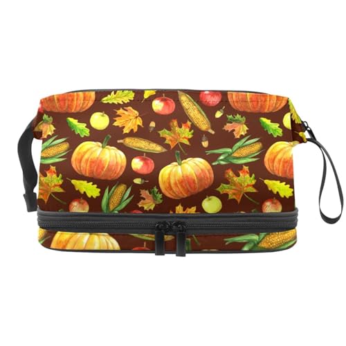 VAPOKF Kosmetiktasche mit Flamingo-Vogel-Muster, für Damen und Mädchen, Reise-Kulturbeutel, Make-up, praktische Tasche, Organizer-Tasche mit Pinselfach, Mehrfarbig 10, 27x15x14 cm/10.6x5.9x5.5 in von VAPOKF