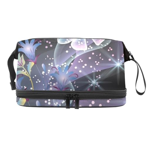 VAPOKF Kosmetiktasche mit Krokodil-Druck, für Damen und Mädchen, Reise-Kulturbeutel, Make-up, praktische Tasche, Organizer-Tasche mit Pinselfach, Mehrfarbig 13, 27x15x14 cm/10.6x5.9x5.5 in von VAPOKF