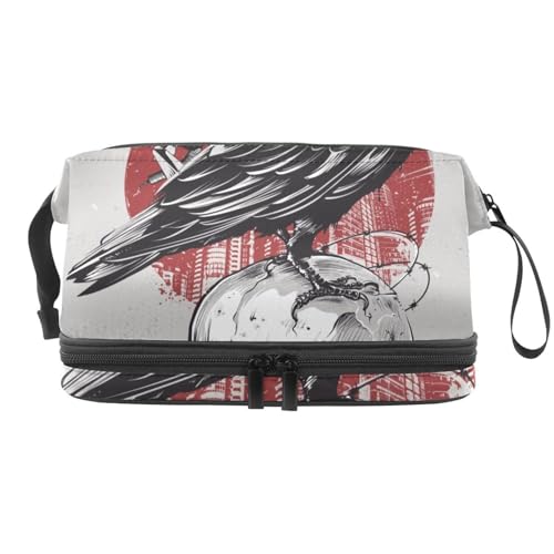 VAPOKF Kosmetiktasche mit niedlichem Quallen und Oktopus, für Damen und Mädchen, Reise-Kulturbeutel, Make-up, praktische Tasche, Organizer-Tasche mit Pinselfach, Mehrfarbig 10, 27x15x14 cm von VAPOKF