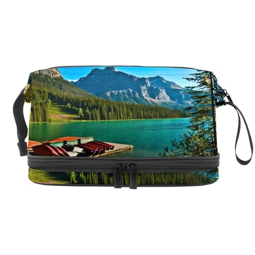 VAPOKF Kosmetiktasche zum Autofahren für Damen und Mädchen, Reise-Kulturbeutel, Make-up, praktische Tasche mit Pinselfach, Mehrfarbig 3, 27x15x14 cm/10.6x5.9x5.5 in, Kosmetikkoffer von VAPOKF