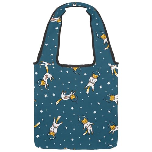 VAPOKF Lustige Katze Astronaut im Weltraum Canvas Tote Taschen Damen Schulterhandtaschen Große Wiederverwendbare Tragetasche Schultertasche für Schule Arbeit Büro Reisen Einkaufen Casual VAPOKF Lustige Katze Astronaut im Weltraum Canvas Tote Taschen Damen Schulterhandtaschen Große Wiederverwendbare Tragetasche Schultertasche für Schule Arbeit Büro Reisen Einkaufen Casual von VAPOKF