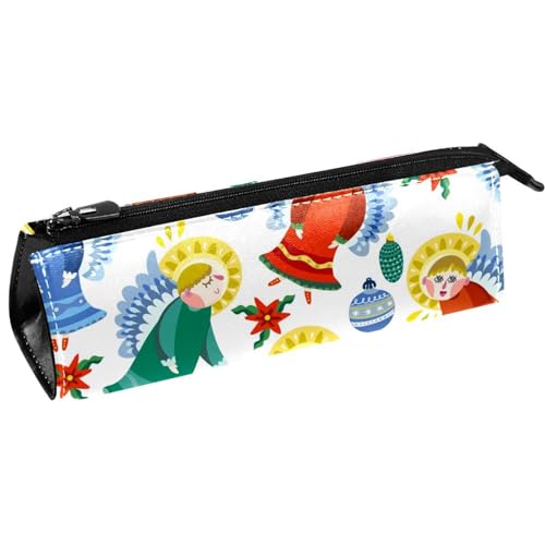 VAPOKF Magische Weihnachtsengel Schneeflocken Muster Stift Tasche Schreibwaren Beutel Bleistift Tasche Kosmetiktasche Tasche Kompakte Reißverschlusstasche, multi, 5.5 ×6 ×20CM/2.2x2.4x7.9 in, von VAPOKF