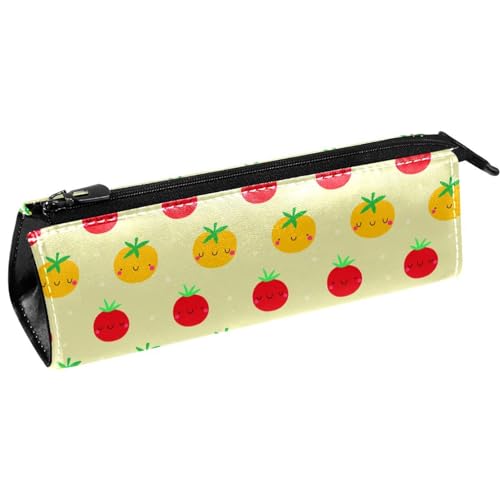 VAPOKF Nettes Lächeln Tomate Stift Tasche Schreibwaren Beutel Bleistift Tasche Kosmetik Beutel Kompakte Reißverschlusstasche, multi, 5.5 ×6 ×20CM/2.2x2.4x7.9 in, Taschen-Organizer von VAPOKF