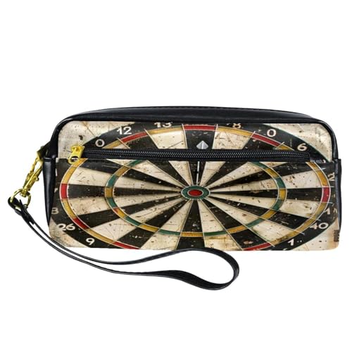 VAPOKF PU-Federmäppchen, Stifttasche, Schüler-Schreibwaren-Tasche mit Reißverschluss, für Jungen und Mädchen, Schul- und Bürobedarf – Grunge Dartscheibe, multi, 20.5x5x8.5cm/8.1x2x3.3in, von VAPOKF