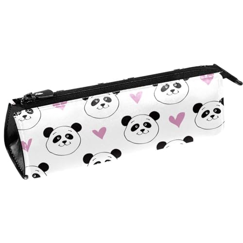 VAPOKF Panda-Muster mit rosa Herz Stifttasche Schreibwaren Beutel Bleistift Tasche Kosmetiktasche Tasche kompakte Reißverschlusstasche, multi, 5.5 ×6 ×20CM/2.2x2.4x7.9 in, Taschen-Organizer von VAPOKF