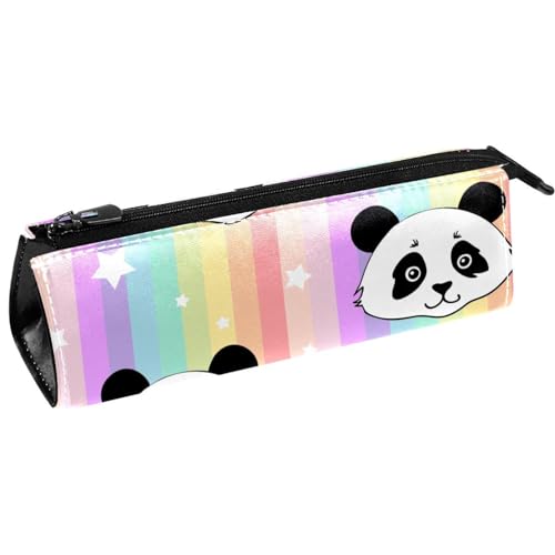 VAPOKF Panda in Regenbogen Streifen Sterne Stifttasche Schreibwaren Beutel Bleistift Tasche Kosmetiktasche Tasche Kompakte Reißverschlusstasche, multi, 5.5 ×6 ×20CM/2.2x2.4x7.9 in, Taschen-Organizer von VAPOKF