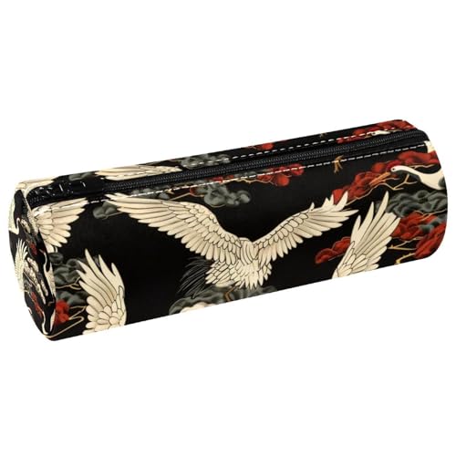 VAPOKF Pine Tree Flying Crane Leather Barrel Pen Case Coin Purse Cosmetic Makeup Bag for Student Stationery School Office Storage, multi, 20x6.3cm/7.9x2.5in, Federmäppchen VAPOKF Pine Tree Flying Crane Leather Barrel Pen Case Coin Purse Cosmetic Makeup Bag for Student Stationery School Office Storage, multi, 20x6.3cm/7.9x2.5in, Federmäppchen von VAPOKF