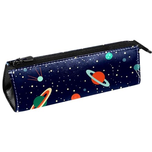 VAPOKF Planeten Raketen und Satelliten Stifttasche Schreibwaren Beutel Bleistift Tasche Kosmetiktasche Tasche Kompakte Reißverschlusstasche, multi, 5.5 ×6 ×20CM/2.2x2.4x7.9 in, Taschen-Organizer von VAPOKF
