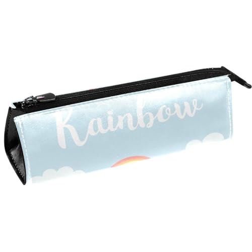 VAPOKF Regenbogen Unicorm Wolken Regen Regenschirm Stifttasche Schreibwaren Beutel Bleistift Tasche Kosmetiktasche Tasche Kompakte Reißverschlusstasche, multi, 5.5 ×6 ×20CM/2.2x2.4x7.9 in, von VAPOKF
