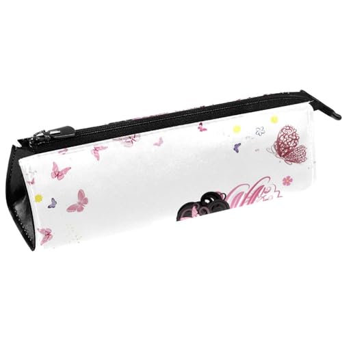 VAPOKF Schönheit Schmetterling Mädchen Stift Tasche Schreibwaren Beutel Bleistift Tasche Kosmetiktasche Tasche Kompakte Reißverschlusstasche, multi, 5.5 ×6 ×20CM/2.2x2.4x7.9 in, Taschen-Organizer von VAPOKF