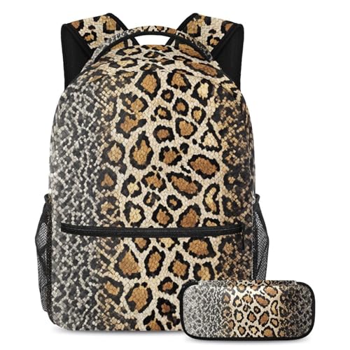 VAPOKF Schulranzen-Set mit Schlangenhaut-Motiv, für Teenager, Mädchen, Jungen, Kinder, Schüler-Büchertasche, Rucksack mit Federmäppchen für die Grundschule VAPOKF Schulranzen-Set mit Schlangenhaut-Motiv, für Teenager, Mädchen, Jungen, Kinder, Schüler-Büchertasche, Rucksack mit Federmäppchen für die Grundschule von VAPOKF