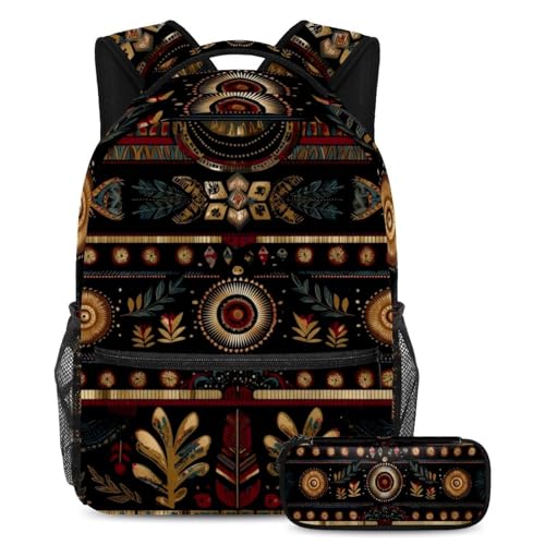 VAPOKF Schulranzen-Set mit ethnischen afrikanischen Ornamenten, für Teenager, Mädchen, Jungen, Kinder, Schüler-Büchertasche, Rucksack mit Federmäppchen für die Grundschule VAPOKF Schulranzen-Set mit ethnischen afrikanischen Ornamenten, für Teenager, Mädchen, Jungen, Kinder, Schüler-Büchertasche, Rucksack mit Federmäppchen für die Grundschule von VAPOKF
