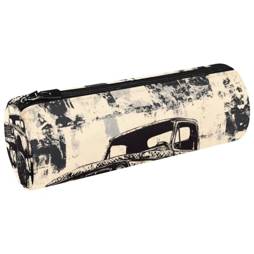 VAPOKF Schwarzes Monster Auto Grunge Canvas Federmäppchen Münzbörse Kosmetiktasche Make-up Tasche für Schüler Schreibwaren Schule Büro Aufbewahrung von VAPOKF