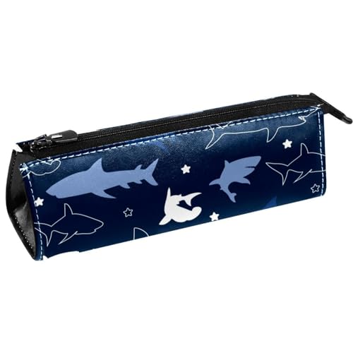 VAPOKF Sharks Pattern Pen Bag Stationery Pouch Pencil Bag Cosmetic Pouch Bag Compact Zipper Bag, multi, 5.5 ×6 ×20CM/2.2x2.4x7.9 in, Taschen-Organizer von VAPOKF