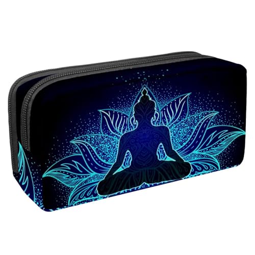 VAPOKF Stiftetasche, Federmäppchen, Schüler-Schreibwaren-Tasche für Teenager, Jungen, Mädchen, Schul- und Bürobedarf – Chakra-Frauen in Lotusblüte, multi, 2.3x8.2x3.9in/6x21x10cm, Taschen-Organizer von VAPOKF