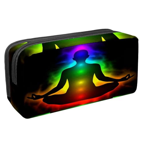 VAPOKF Stiftetasche, Federmäppchen, Schüler-Schreibwaren-Tasche für Teenager, Jungen, Mädchen, Schul- und Bürobedarf – sieben Chakra-Frauen, multi, 2.3x8.2x3.9in/6x21x10cm, Taschen-Organizer von VAPOKF