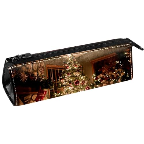 VAPOKF Stiftetasche für den Innenbereich, Weihnachtsbaum, Schreibwarenbeutel, Kosmetiktasche, kompakte Reißverschlusstasche von VAPOKF