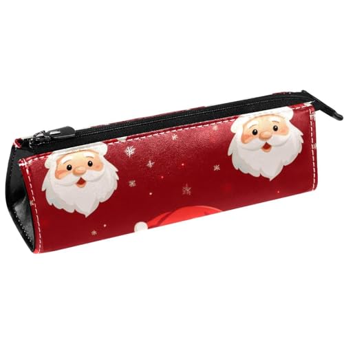 VAPOKF Stiftetasche mit Weihnachtsmann mit roten Hüten, Schreibwarenbeutel, Kosmetiktasche, kompakte Reißverschlusstasche von VAPOKF
