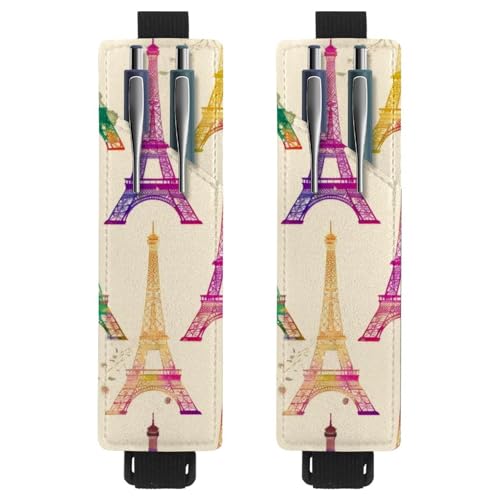 VAPOKF Stifthalter für Notizbuch, verstellbar, elastisches Band, Stifthalter, Stifteetui für Hardcover-Zeitschriften, Bücher, Planer, Ordner, Tablets – bunter Paris Eifferturm, 2 Stück VAPOKF Stifthalter für Notizbuch, verstellbar, elastisches Band, Stifthalter, Stifteetui für Hardcover-Zeitschriften, Bücher, Planer, Ordner, Tablets – bunter Paris Eifferturm, 2 Stück von VAPOKF
