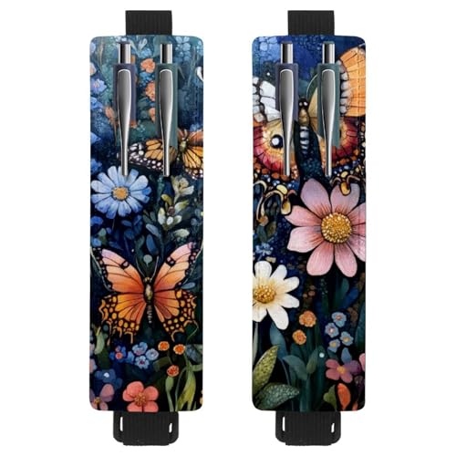 VAPOKF Stifthalter für Notizbücher, verstellbar, elastisches Band, Stiftehalter aus PU-Leder, Stifteetui für Hardcover-Zeitschriften, Bücher, Planer, Ordner, Tablets – Aquarell von VAPOKF