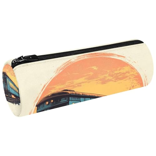 VAPOKF Sunset Retro Zug auf Schiene Leinwand Stifteetui Münzbörse Kosmetiktasche für Studenten Schreibwaren Schule Büro Aufbewahrung VAPOKF Sunset Retro Zug auf Schiene Leinwand Stifteetui Münzbörse Kosmetiktasche für Studenten Schreibwaren Schule Büro Aufbewahrung von VAPOKF