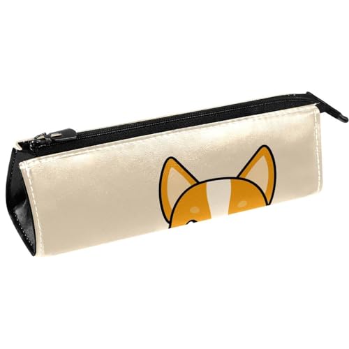 VAPOKF Super Welsh Corgi Hund spielt fliegende Scheibe Stift Tasche Schreibwaren Beutel Bleistift Tasche Kosmetiktasche Tasche Kompakte Reißverschlusstasche, multi, 5.5 ×6 ×20CM/2.2x2.4x7.9 in, von VAPOKF