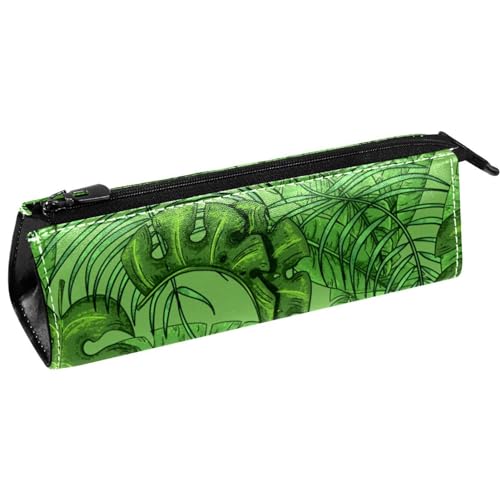 VAPOKF Tropische Palmblätter Stift Tasche Schreibwaren Beutel Bleistift Tasche Kosmetiktasche Tasche Kompakte Reißverschlusstasche, multi, 5.5 ×6 ×20CM/2.2x2.4x7.9 in, Taschen-Organizer von VAPOKF