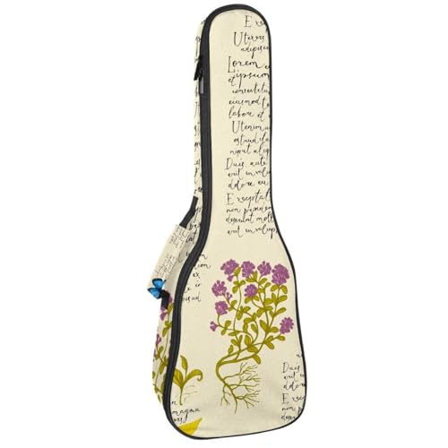 VAPOKF Ukulelentasche, Ukulelentasche für Sopran, Tenor, Konzert, 58,4 cm, 10 mm dick, weich gepolstert, verstellbare Riemen, Gigbag, Schmetterling und Libelle auf altem Papier, multi, VAPOKF Ukulelentasche, Ukulelentasche für Sopran, Tenor, Konzert, 58,4 cm, 10 mm dick, weich gepolstert, verstellbare Riemen, Gigbag, Schmetterling und Libelle auf altem Papier, multi, von VAPOKF