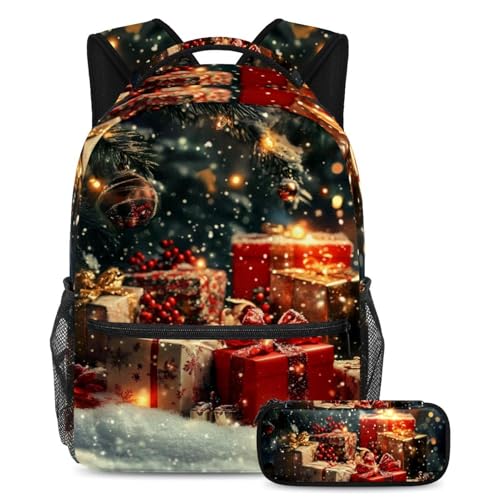 VAPOKF Weihnachts-Geschenkbox, Schulranzen-Set für Teenager, Mädchen, Jungen, Kinder, Schüler-Büchertasche, Rucksack mit Federmäppchen für die Grundschule, multi, Einheitsgröße, Schulranzen-Set von VAPOKF