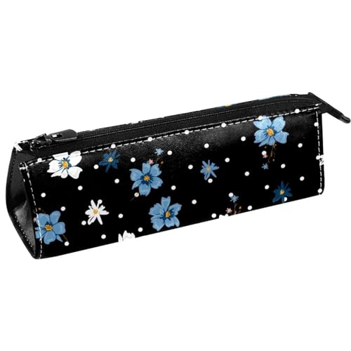 VAPOKF Wilde Blumen auf Polka Dots Stifttasche Schreibwaren Beutel Bleistift Tasche Kosmetiktasche Tasche Kompakte Reißverschlusstasche, multi, 5.5 ×6 ×20CM/2.2x2.4x7.9 in, Taschen-Organizer von VAPOKF