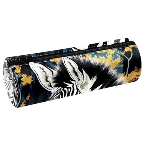 VAPOKF Zebra Tier und Goldene Farbe Baum PU Leder Fass Stift Federmäppchen Geldbörse Beutel Kosmetik Make-up Tasche Für Studenten Schreibwaren Schule Arbeit Büro Lagerung, Mehrfarbig, VAPOKF Zebra Tier und Goldene Farbe Baum PU Leder Fass Stift Federmäppchen Geldbörse Beutel Kosmetik Make-up Tasche Für Studenten Schreibwaren Schule Arbeit Büro Lagerung, Mehrfarbig, von VAPOKF