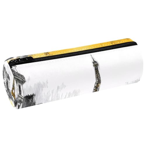 VAPOKF Zeichnung Paris Eifferturm Gebäude Straße Leder Barrel Stifteetui Münze Geldbörse Kosmetik Make-up Tasche für Schüler Schreibwaren Schule Büro Aufbewahrung VAPOKF Zeichnung Paris Eifferturm Gebäude Straße Leder Barrel Stifteetui Münze Geldbörse Kosmetik Make-up Tasche für Schüler Schreibwaren Schule Büro Aufbewahrung von VAPOKF