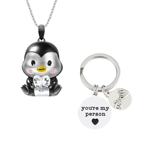VARKAGE Pinguin Schlüsselanhänger, Pinguin Deko mit Herz Glücksbringer, Pinguin Halskette Geschenke für Freundin Freund Ehefrau Liebesschlüsselanhänger für Geburtstag, Gravur You'Re My Person VARKAGE Pinguin Schlüsselanhänger, Pinguin Deko mit Herz Glücksbringer, Pinguin Halskette Geschenke für Freundin Freund Ehefrau Liebesschlüsselanhänger für Geburtstag, Gravur You'Re My Person von VARKAGE