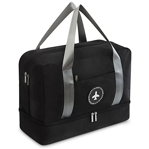 VARLIVOO Sporttasche für Herren Frauen Reisetasche mit Schuhfach Nasse Tasche Leicht Handtasche Gym Bag Reisen Yoga Sport Wandern Wasserdichte Polyester Schultertasche + langer Schulterriemen Marine A von VARLIVOO