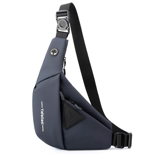 VARLIVOO Brusttasche für Herren Sling Bag Chest Bag Crossbody Bag Umhängetaschen Schultertasche Sporttasche Fitness Wandern Reisen Camping Schule Wasserdicht Polyester Sling Rucksack Blau B von VARLIVOO