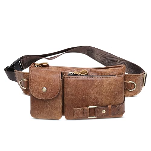 VARLIVOO Herren Brusttasche aus Wasserdicht Leicht Umhängetasche Mehrere Taschen Umhängetasche Wandern Urlaub Radfahren Reisen Echtem Leder Braun C VARLIVOO Herren Brusttasche aus Wasserdicht Leicht Umhängetasche Mehrere Taschen Umhängetasche Wandern Urlaub Radfahren Reisen Echtem Leder Braun C von VARLIVOO
